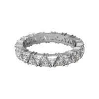 Moissanite Modern Eternity Band Ring – Sterling Silver