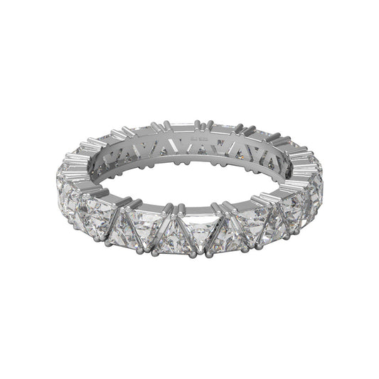 Moissanite Modern Eternity Band Ring – Sterling Silver