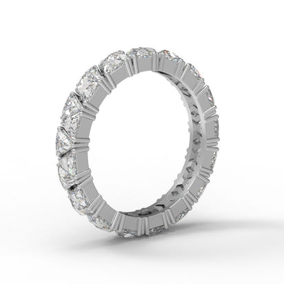 Moissanite Modern Eternity Band Ring – Sterling Silver