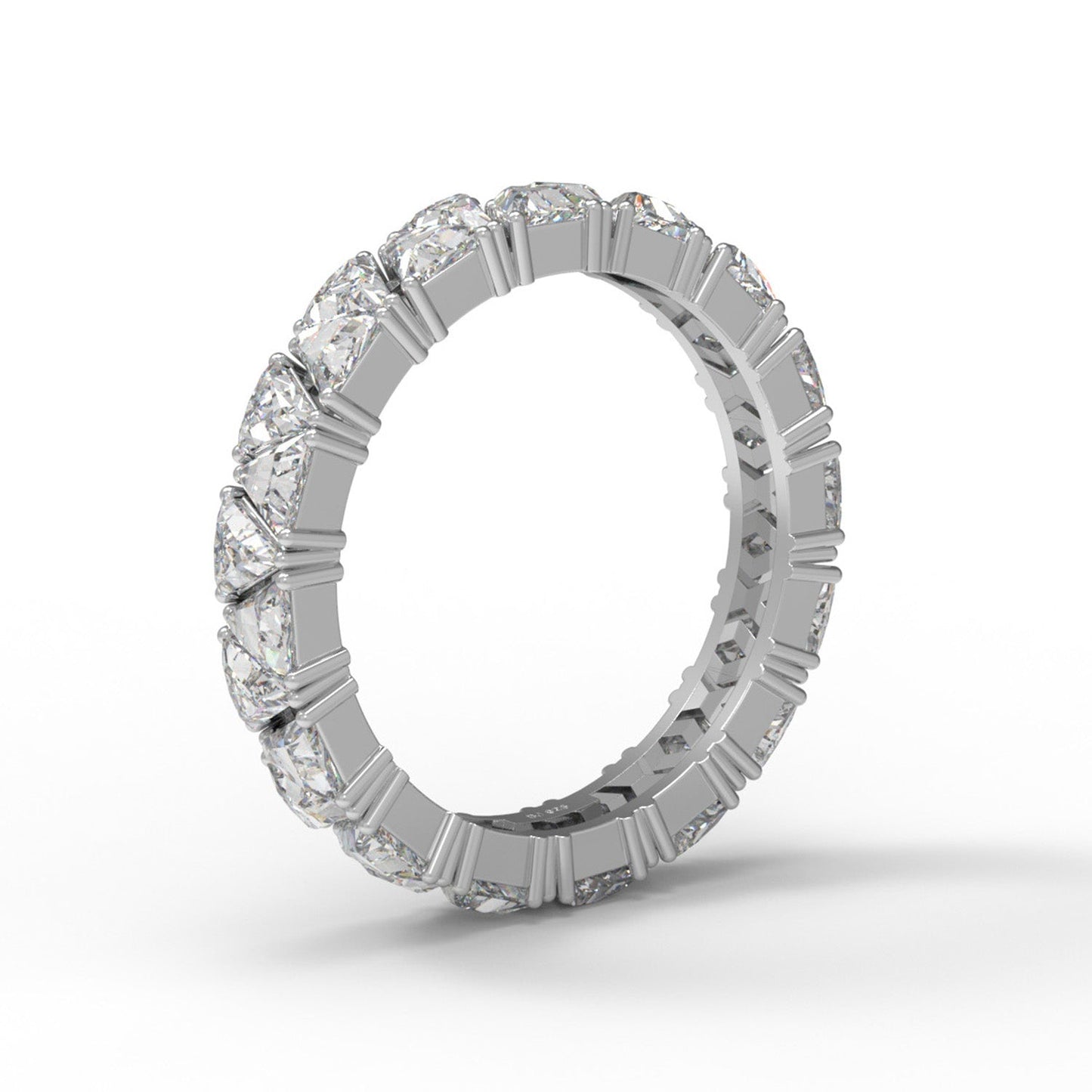 Moissanite Modern Eternity Band Ring – Sterling Silver