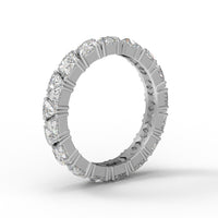Moissanite Modern Eternity Band Ring – Sterling Silver