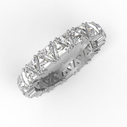 Moissanite Modern Eternity Band Ring – Sterling Silver