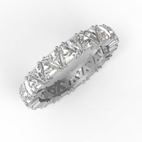 Moissanite Modern Eternity Band Ring – Sterling Silver