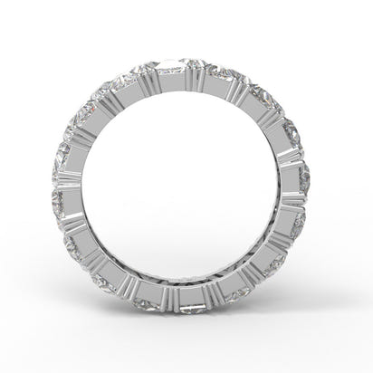 Moissanite Modern Eternity Band Ring – Sterling Silver