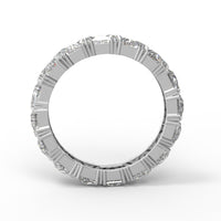Moissanite Modern Eternity Band Ring – Sterling Silver