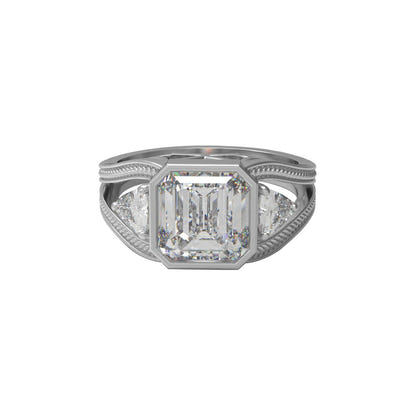 Moissanite Vintage-Inspired Ring - Sterling Silver