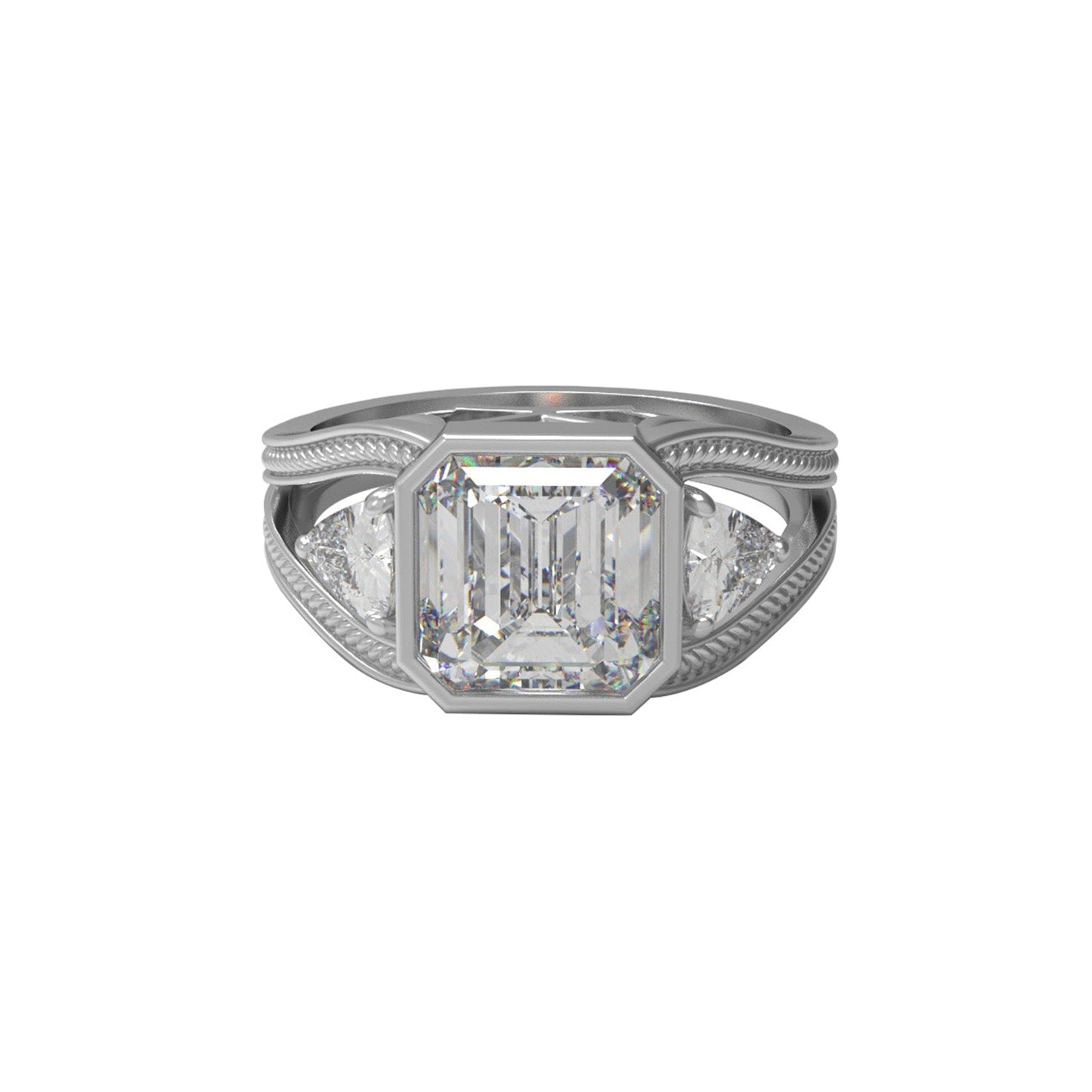 Moissanite Vintage-Inspired Ring - Sterling Silver