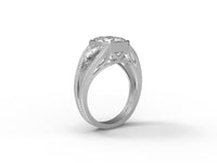 Moissanite Vintage-Inspired Ring - Sterling Silver