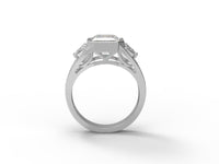 Moissanite Vintage-Inspired Ring - Sterling Silver
