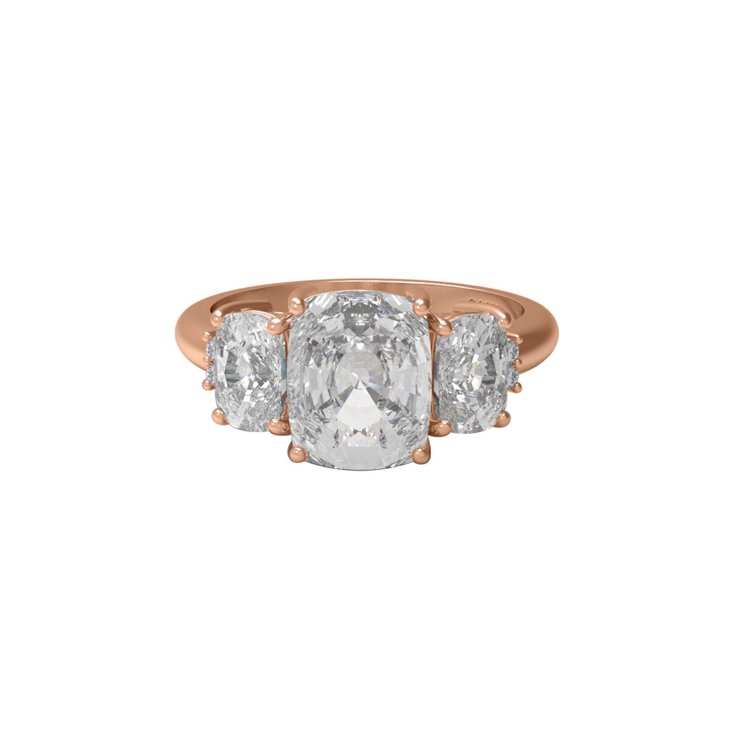 Moissanite Classic Three-Stone Design Ring – Sterling Silver
