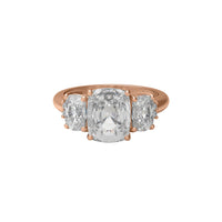 Moissanite Classic Three-Stone Design Ring – Sterling Silver
