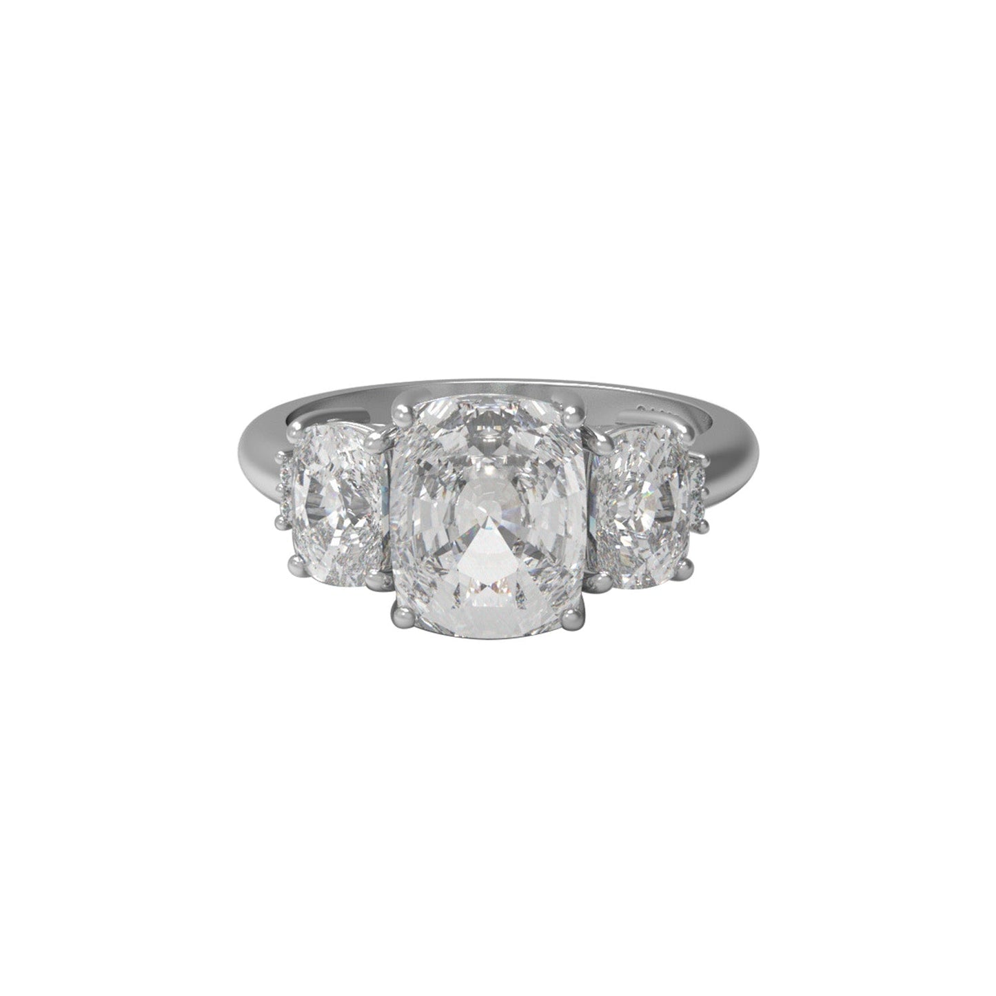 Moissanite Classic Three-Stone Design Ring – Sterling Silver