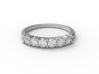 Moissanite Half Eternity Ring - Sterling Silver