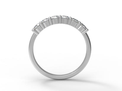 Moissanite Half Eternity Ring - Sterling Silver