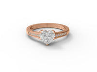 Moissanite Pave Accent Engagement Ring – Sterling Silver