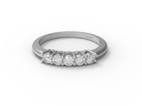 Moissanite Half Eternity Ring - Sterling Silver