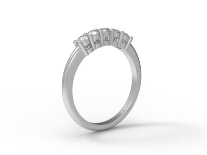 Moissanite Half Eternity Ring - Sterling Silver
