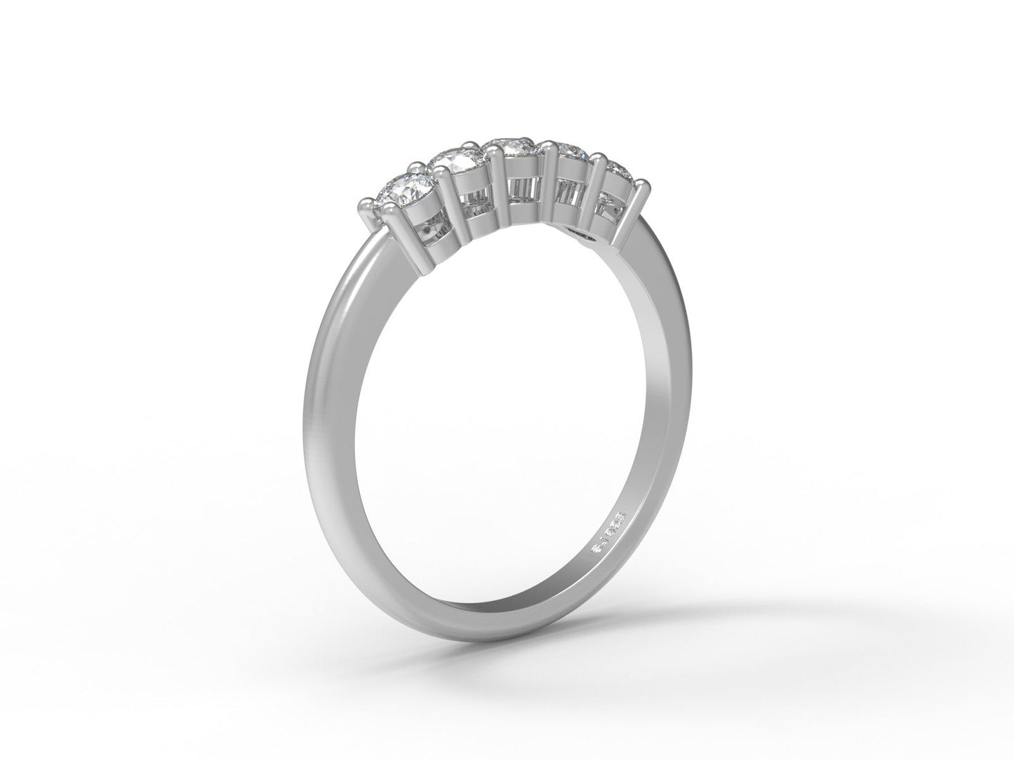 Moissanite Half Eternity Ring - Sterling Silver