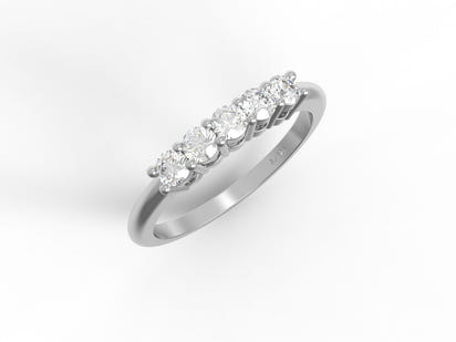 Moissanite Half Eternity Ring - Sterling Silver