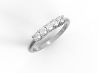 Moissanite Half Eternity Ring - Sterling Silver