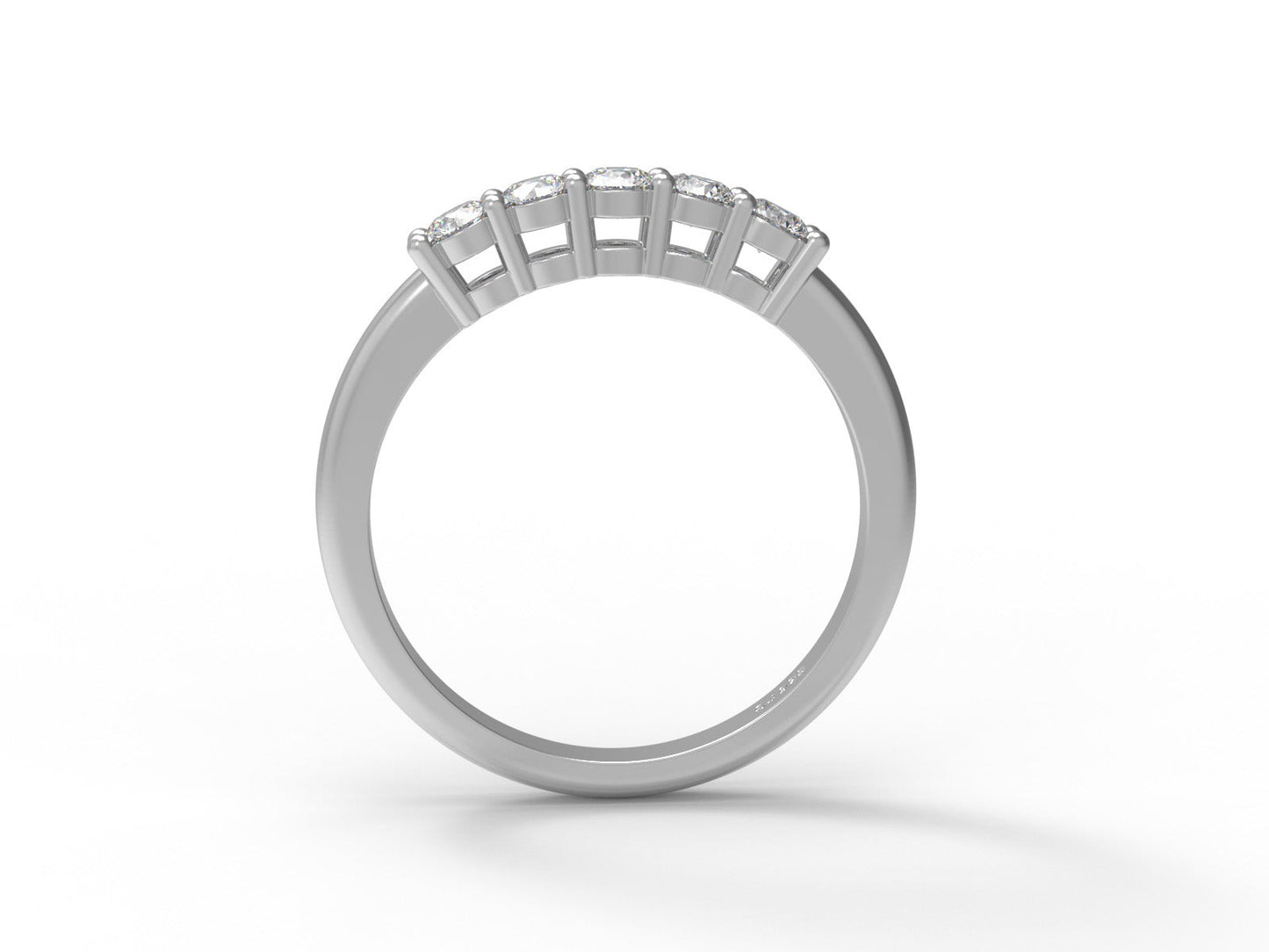 Moissanite Half Eternity Ring - Sterling Silver