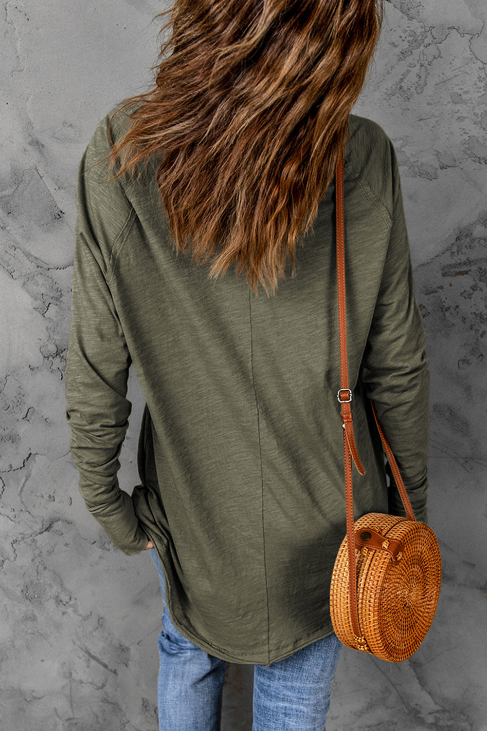 Thea Merry Christmas Trees Thumbhole Sleeve Graphic Tee-1