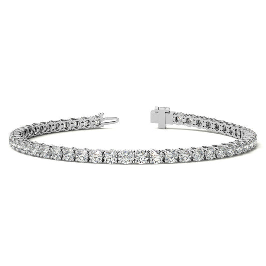 6ctw Lab Created Moissanite Tennis Bracelet - 3mm Stones - Choice of White or 14K Gold Plated Finish