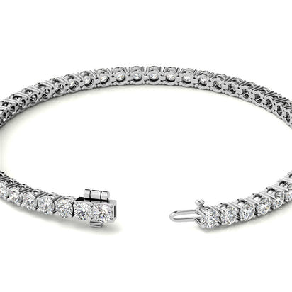 6ctw Created Moissanite Tennis Bracelet - 3mm Stones - 14K Gold Overlay in White, Yellow or Rose Gold
