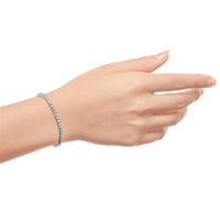 6.00 CTW AGI Certified Lab Grown Diamond Tennis Bracelet – 14K White Gold Overlay