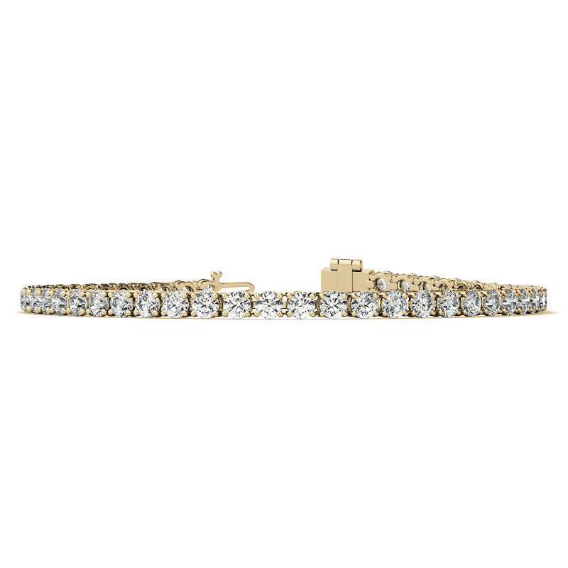 6ctw Lab Created Moissanite Tennis Bracelet - 3mm Stones - Choice of White or 14K Gold Plated Finish