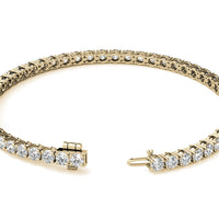 6ctw Lab Created Moissanite Tennis Bracelet - 3mm Stones - Choice of White or 14K Gold Plated Finish