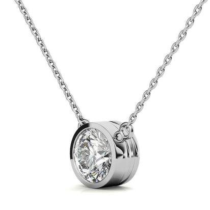 AGI Certified 2 CTW Round Brilliant Lab Grown Diamond Bezel Pendant in 14K Gold