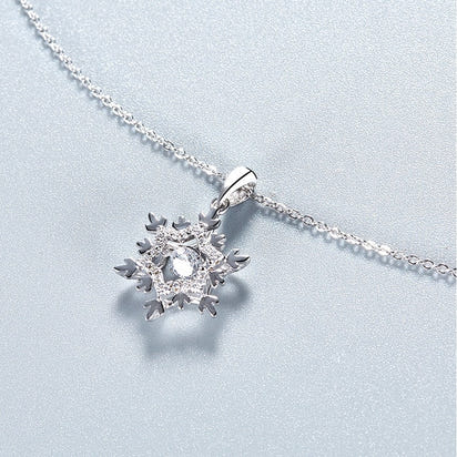 Snowflake Moissanite Diamond Pendant 925 Sterling Silver Jewelry Necklace Women with Twinkle Setting Moissanite