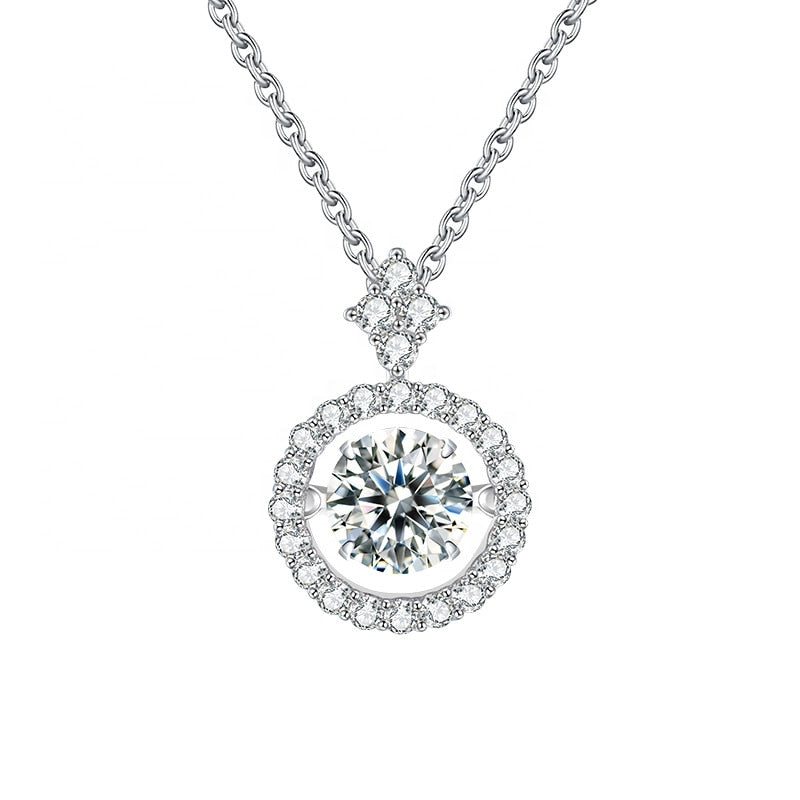 925 Sterling Silver Pendant For Women Jewelry Moissanite Diamond Necklace with Twinkle Setting Moissanite Stone