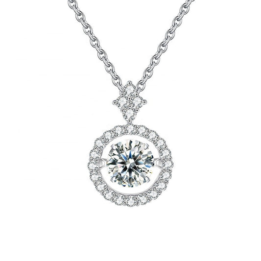 925 Sterling Silver Pendant For Women Jewelry Moissanite Diamond Necklace with Twinkle Setting Moissanite Stone