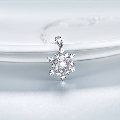 Snowflake Moissanite Diamond Pendant 925 Sterling Silver Jewelry Necklace Women with Twinkle Setting Moissanite