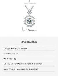 925 Sterling Silver Pendant For Women Jewelry Moissanite Diamond Necklace with Twinkle Setting Moissanite Stone