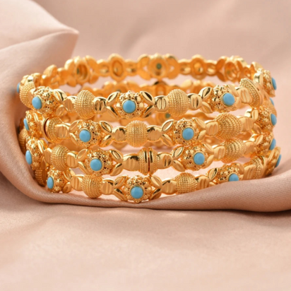 Gold-Plated Dubai Bangles Elegant Party Jewelry