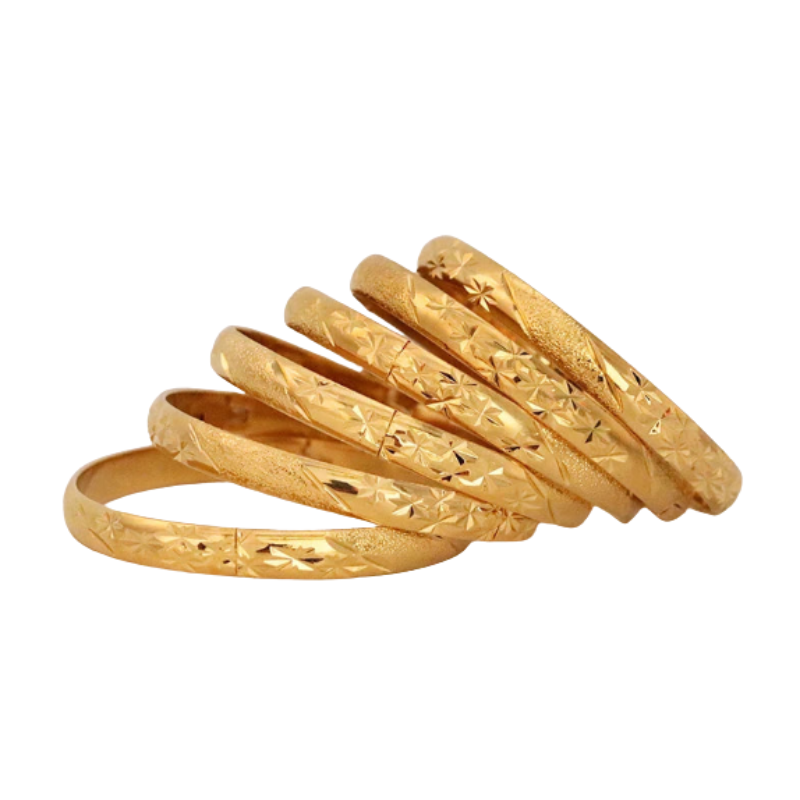 NNEOBA 24K Gold-Plated Bangles Ethiopian Jewelry