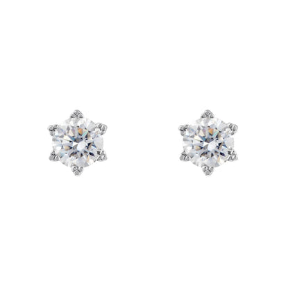 Moissanite Solitaire Diamond Earrings
